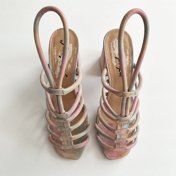 Free People Colette Cinched Heel in Rainbow - Picture 3 of 12